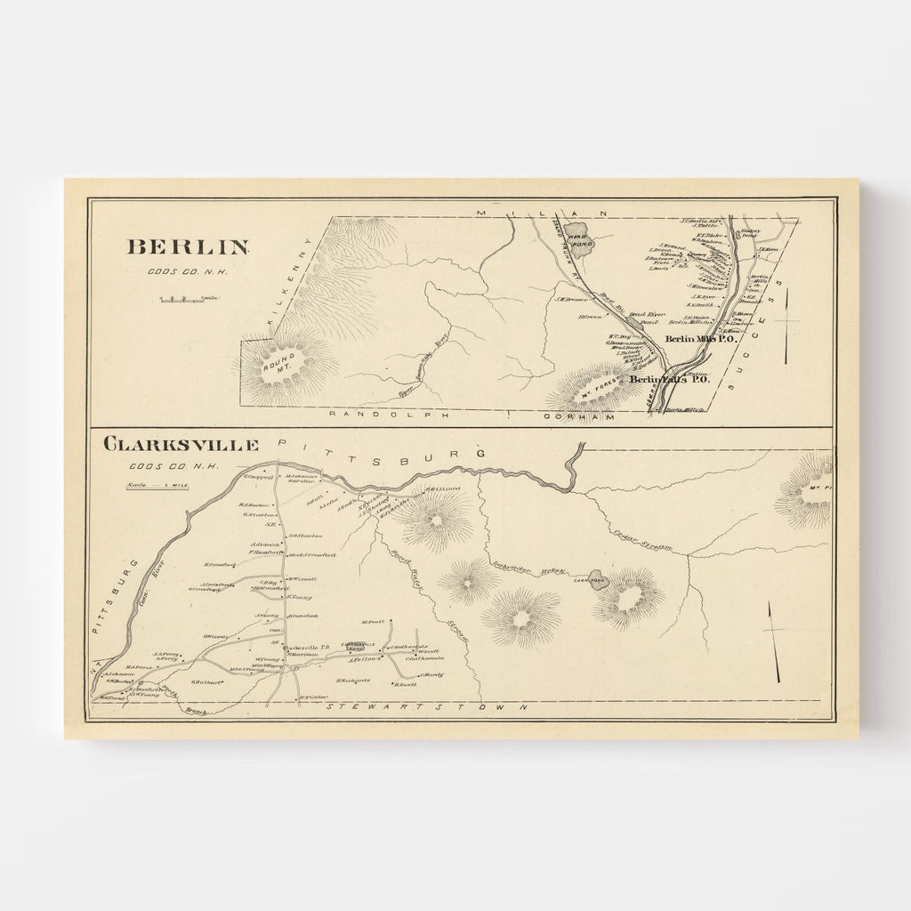 Vintage Map of Berlin, New Hampshire 1892