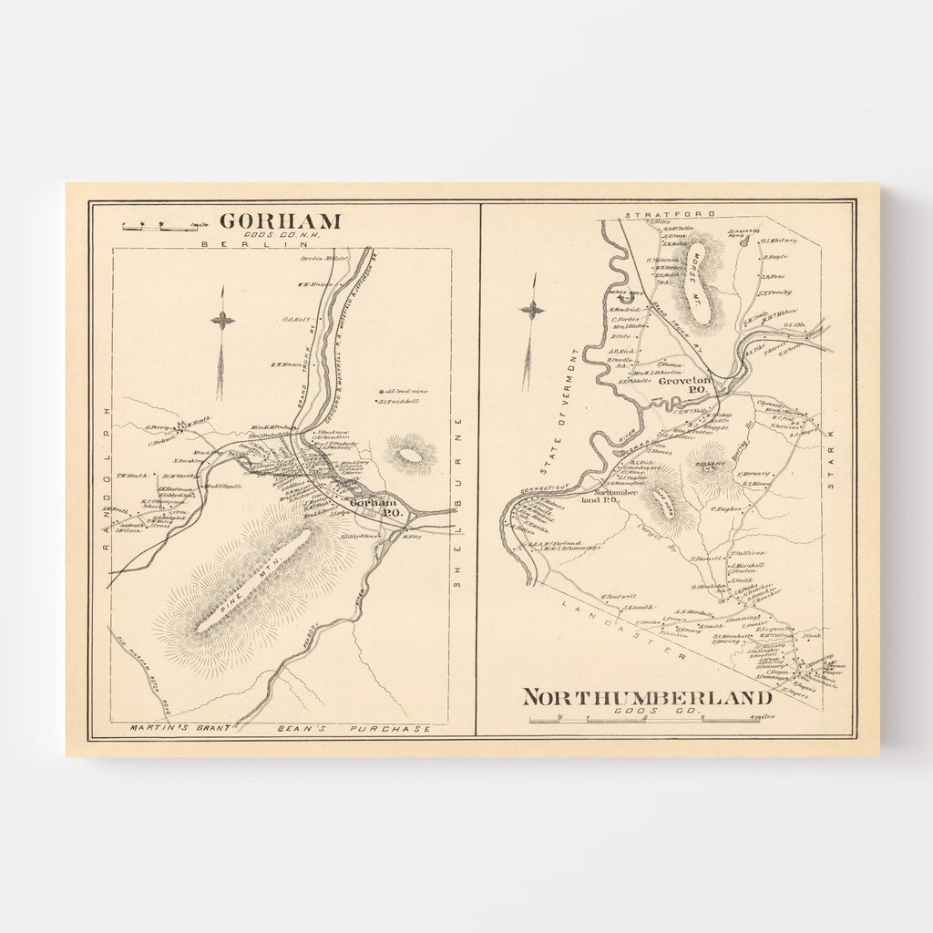 Vintage Map of Gorham, New Hampshire 1892