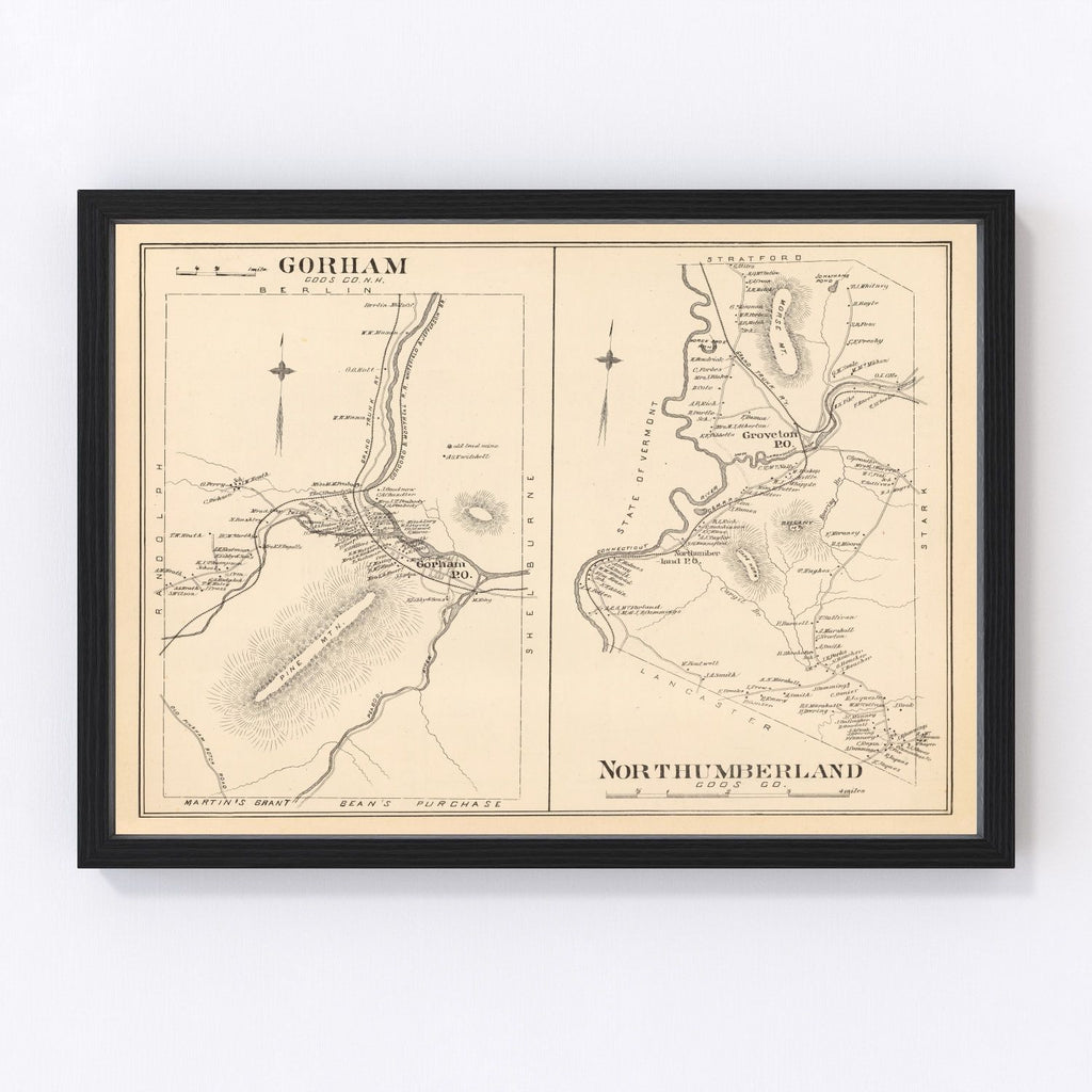 Vintage Map of Gorham, New Hampshire 1892