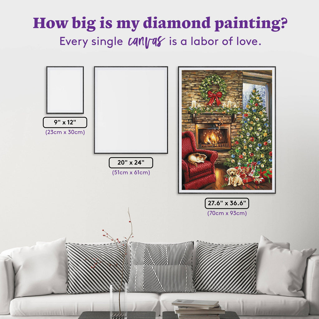 Diamond Art Club – Fireside Christmas Diamond Painting (Square Drill, 27.6" x 36.6")