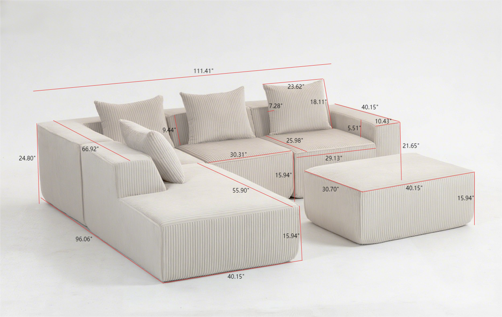 Multi person modular compression sofa that can be freely combined-33005-5