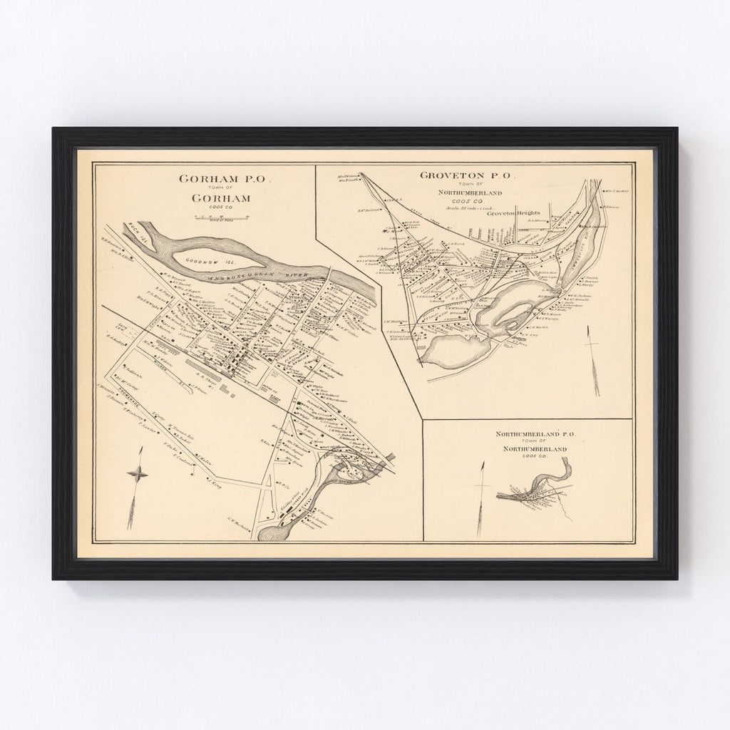 Vintage Map of Gorham, New Hampshire 1892