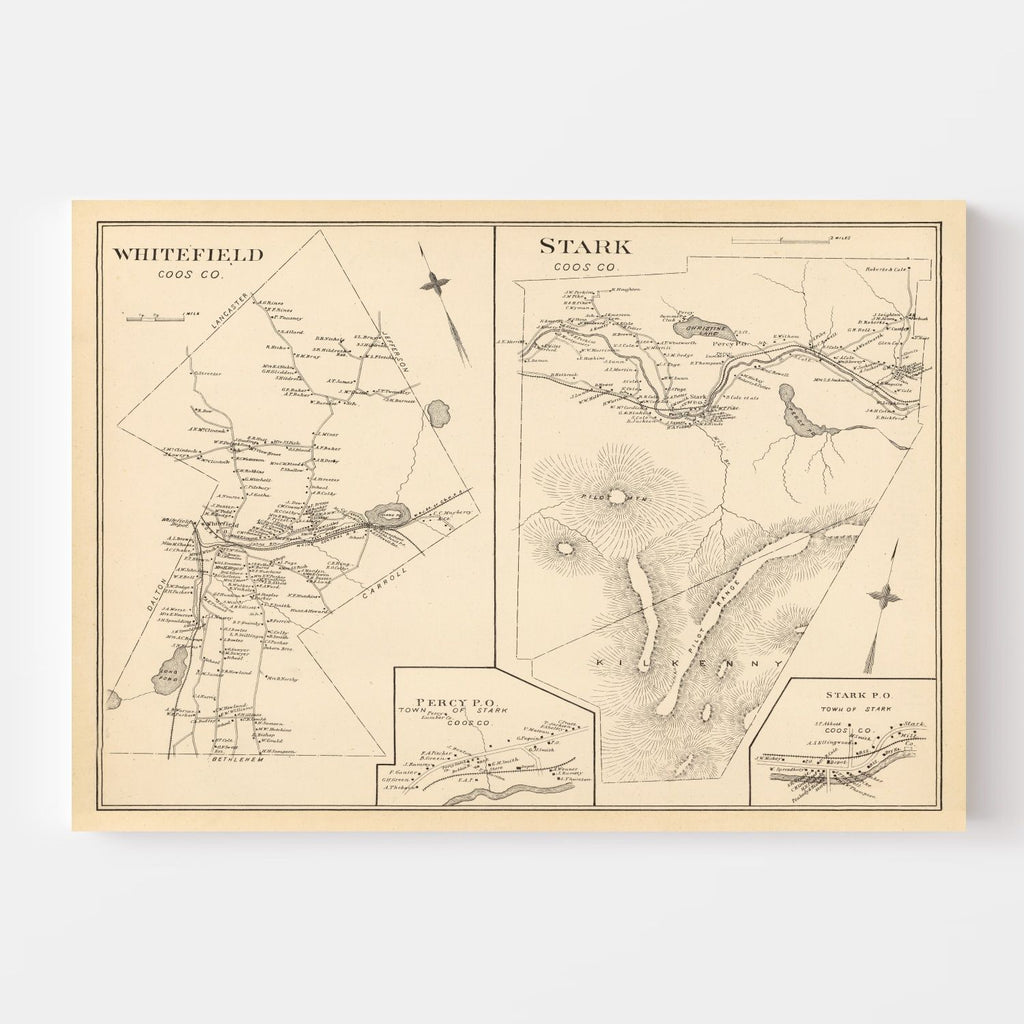 Vintage Map of Stark, New Hampshire 1892