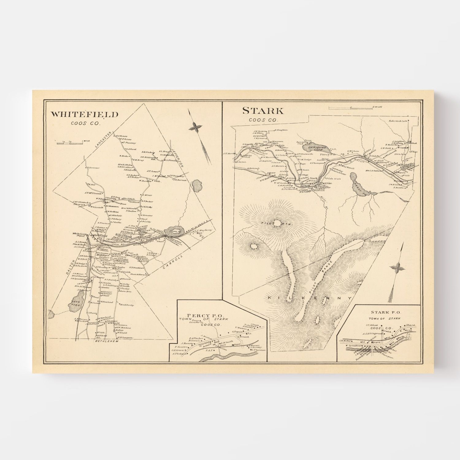 Vintage Map of Stark, New Hampshire 1892