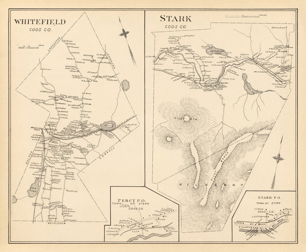 Vintage Map of Stark, New Hampshire 1892