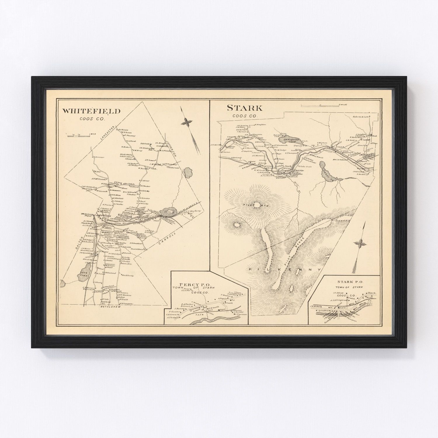Vintage Map of Stark, New Hampshire 1892