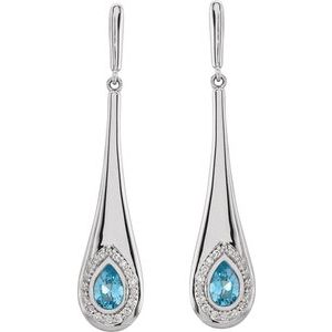 14K Rose Gold 6X4 mm Pear Bezel-Set Halo-Style Earring Mounting – image 2
