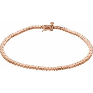 14K Rose Gold 1.3 mm Round Line 7 1/4" Bracelet Mounting