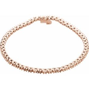 18K Rose Gold 2.2 mm Round Line 7 1/4" Bracelet Mounting