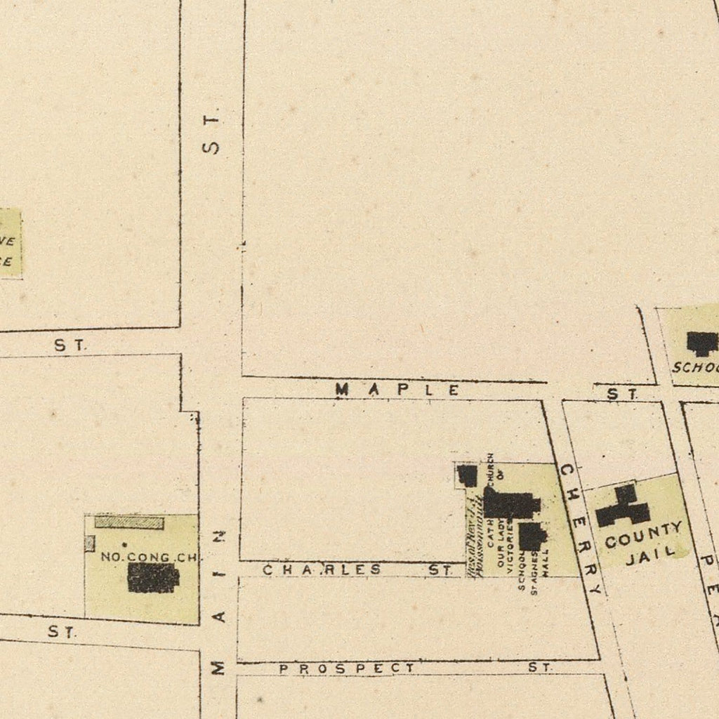 Vintage Map of Saint Johnsbury, Vermont 1876