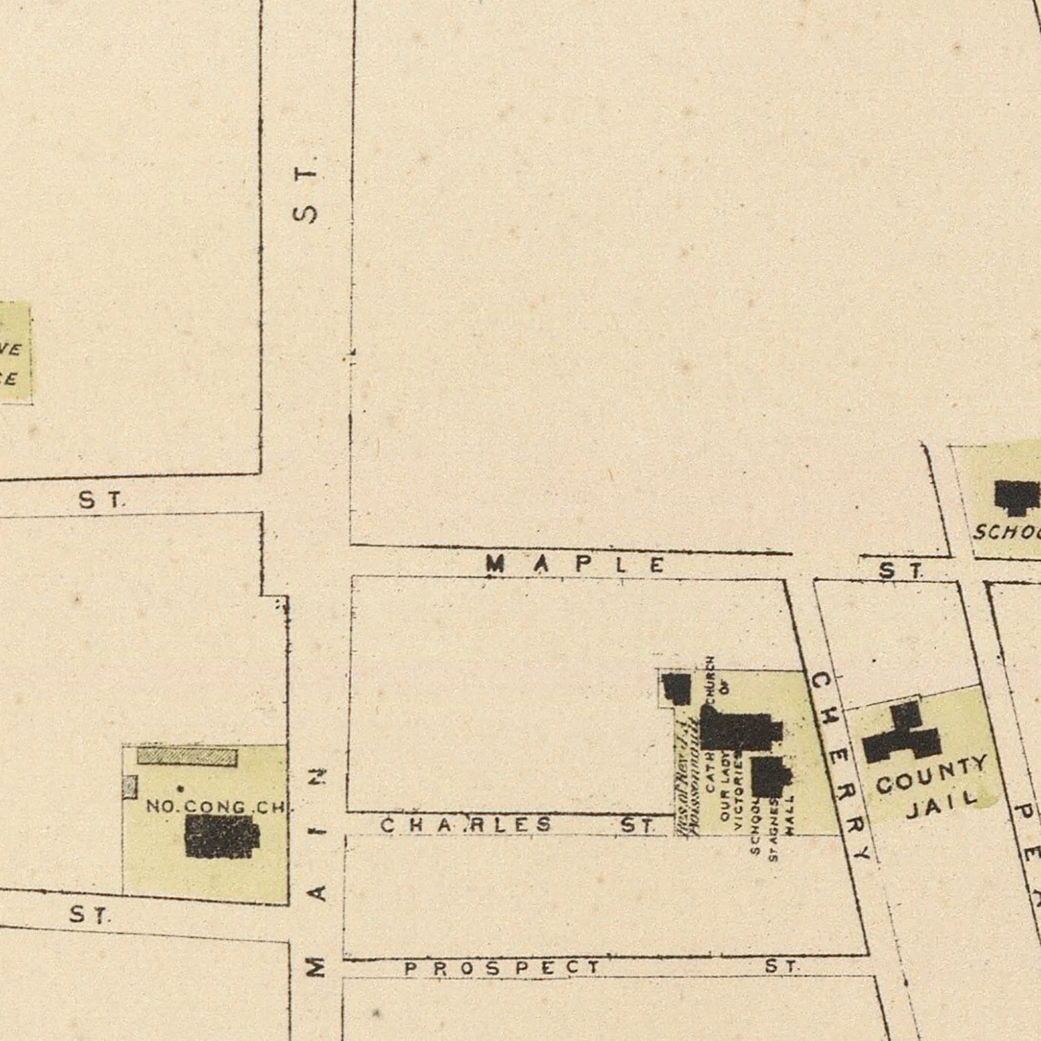 Vintage Map of Saint Johnsbury, Vermont 1876