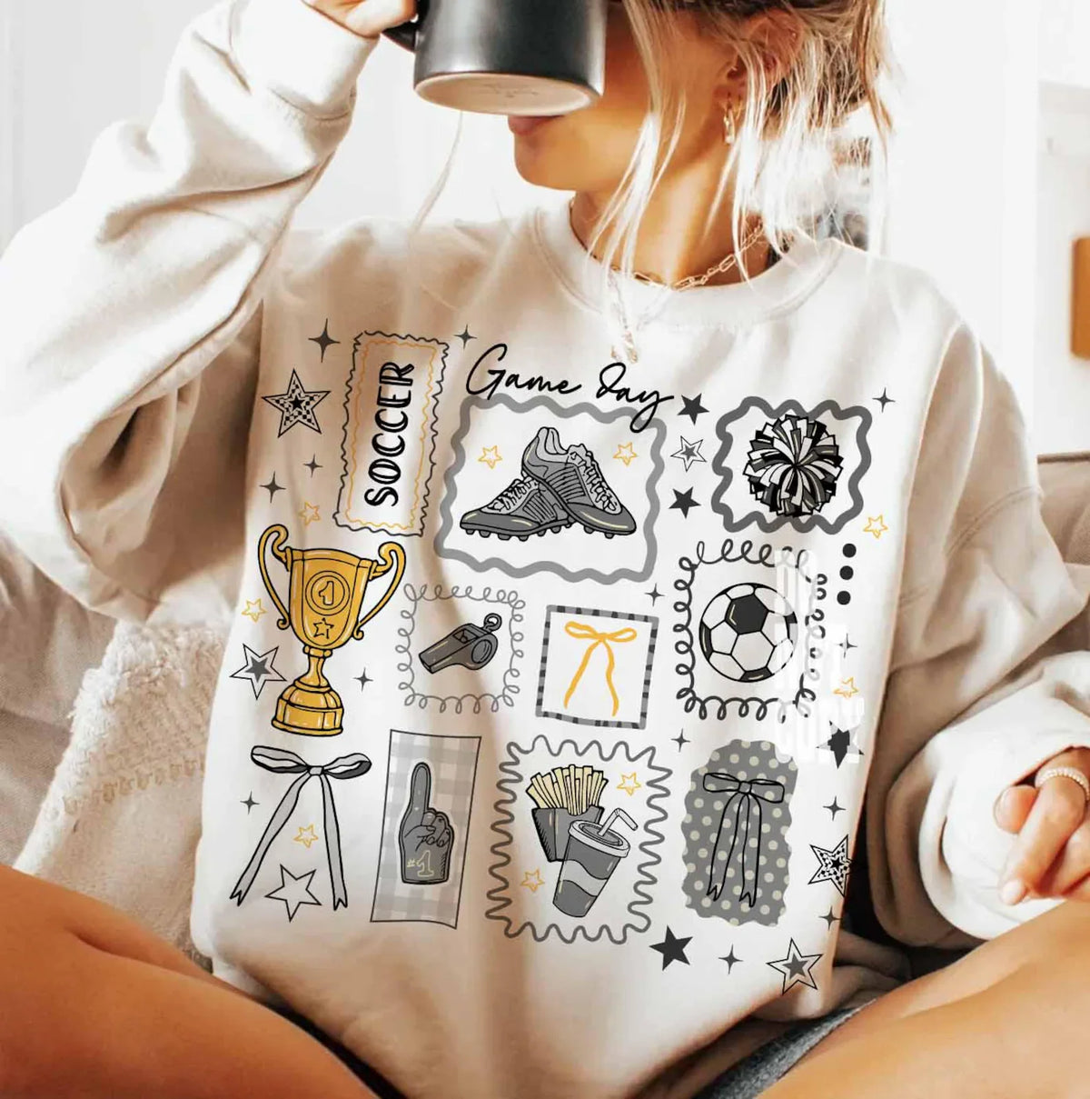 game day soccer postage stamps tee or sweatshirt