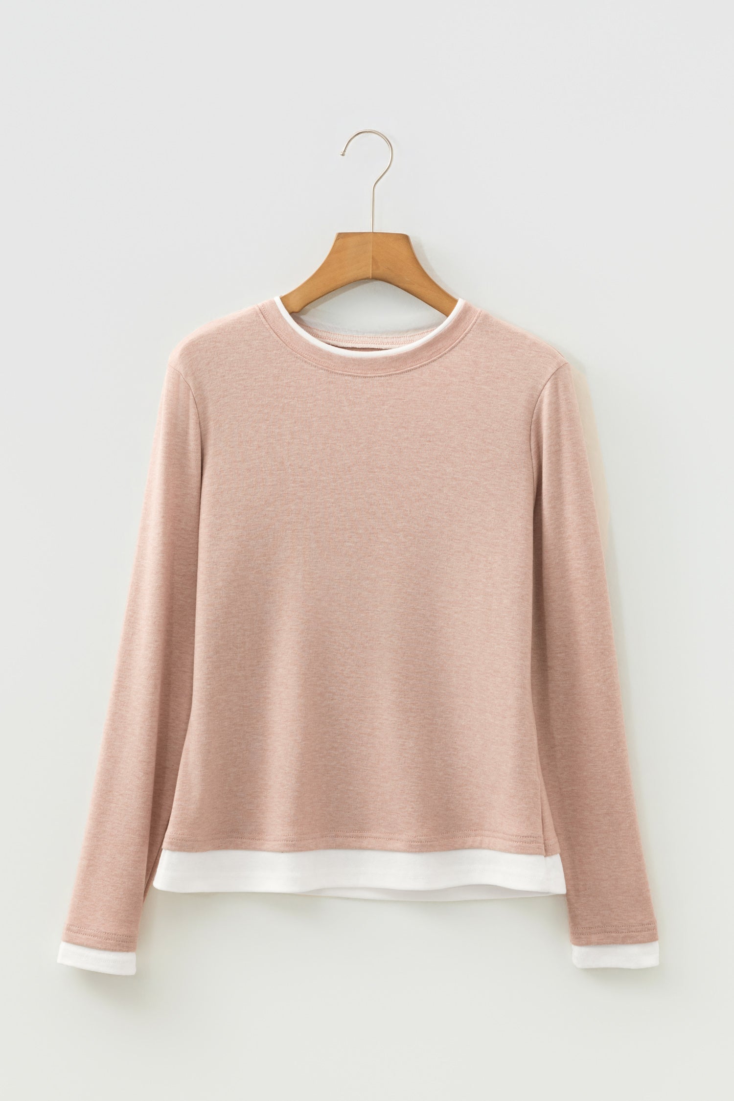 False Two-Piece Patchwork Long Sleeve Top