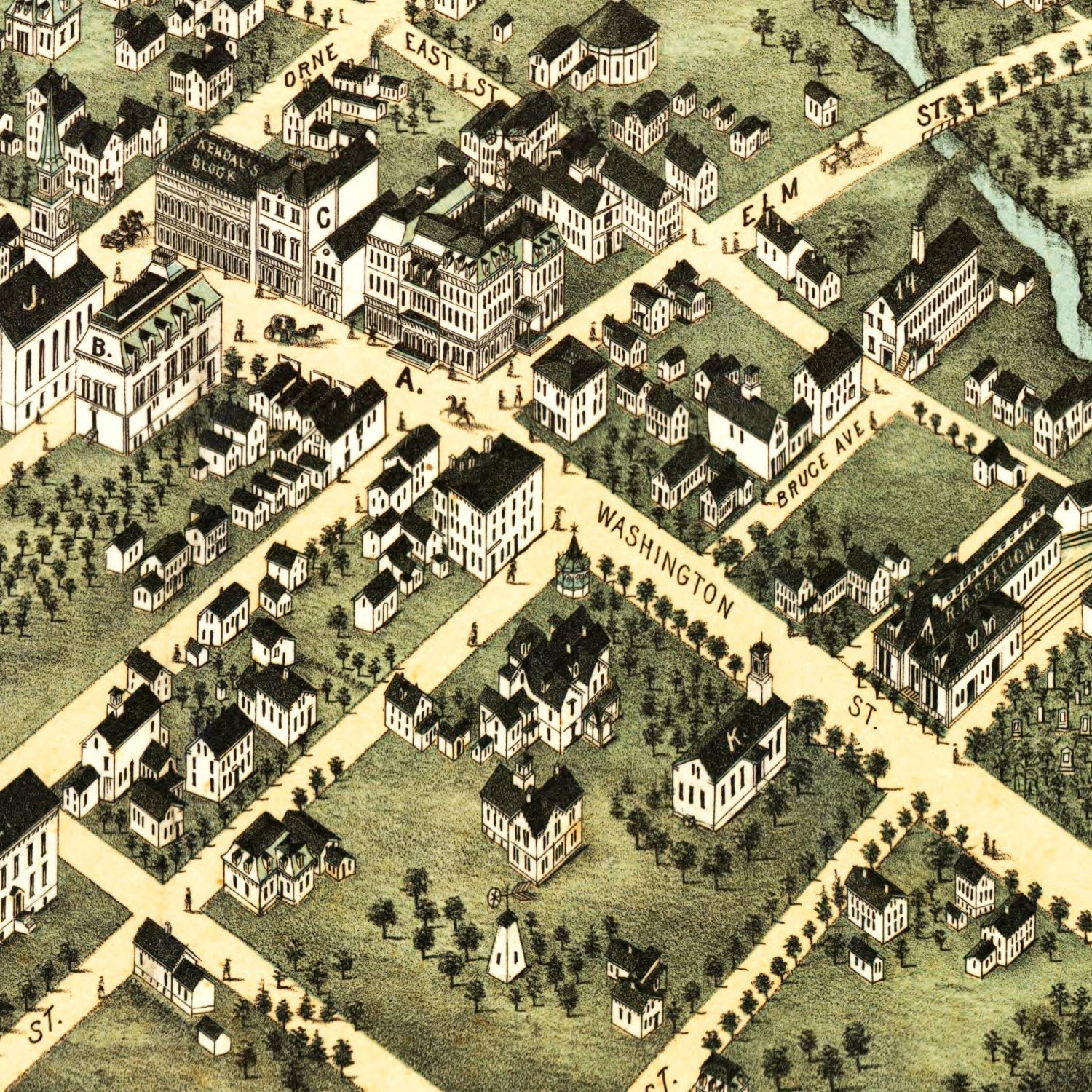 Vintage Map of North Attleborough, Massachusetts 1878