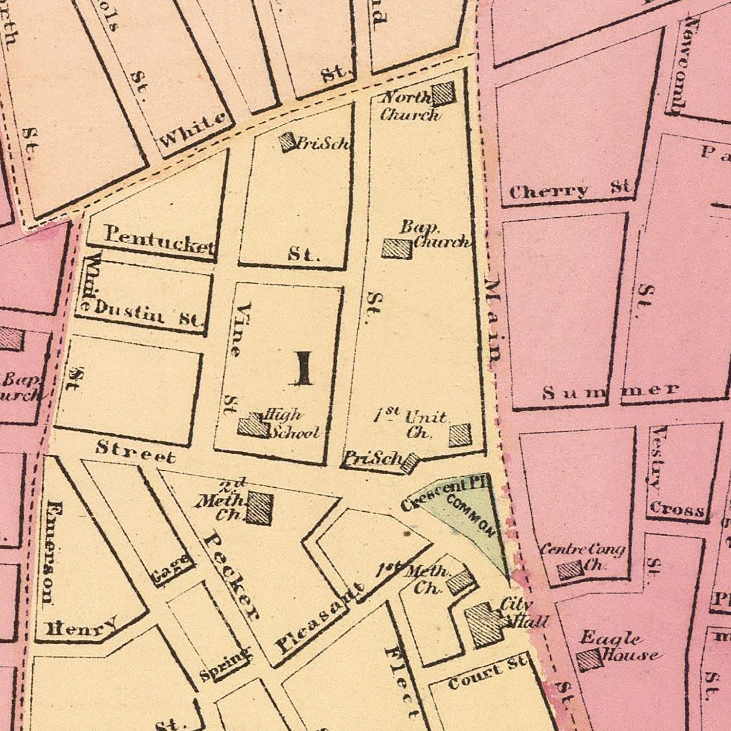 Vintage Map of Haverhill, Massachusetts 1871