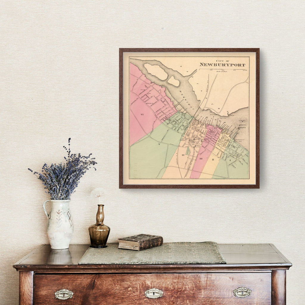 Vintage Map of Newburyport, Massachusetts 1871