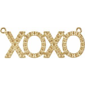 10K Yellow Gold 1.7 mm Round Accented XO Necklace Center