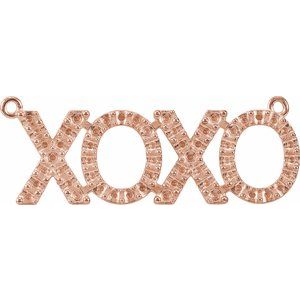 10K Rose Gold 1.7 mm Round Accented XO Necklace Center