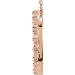 10K Rose Gold 1.7 mm Round Accented XO Necklace Center