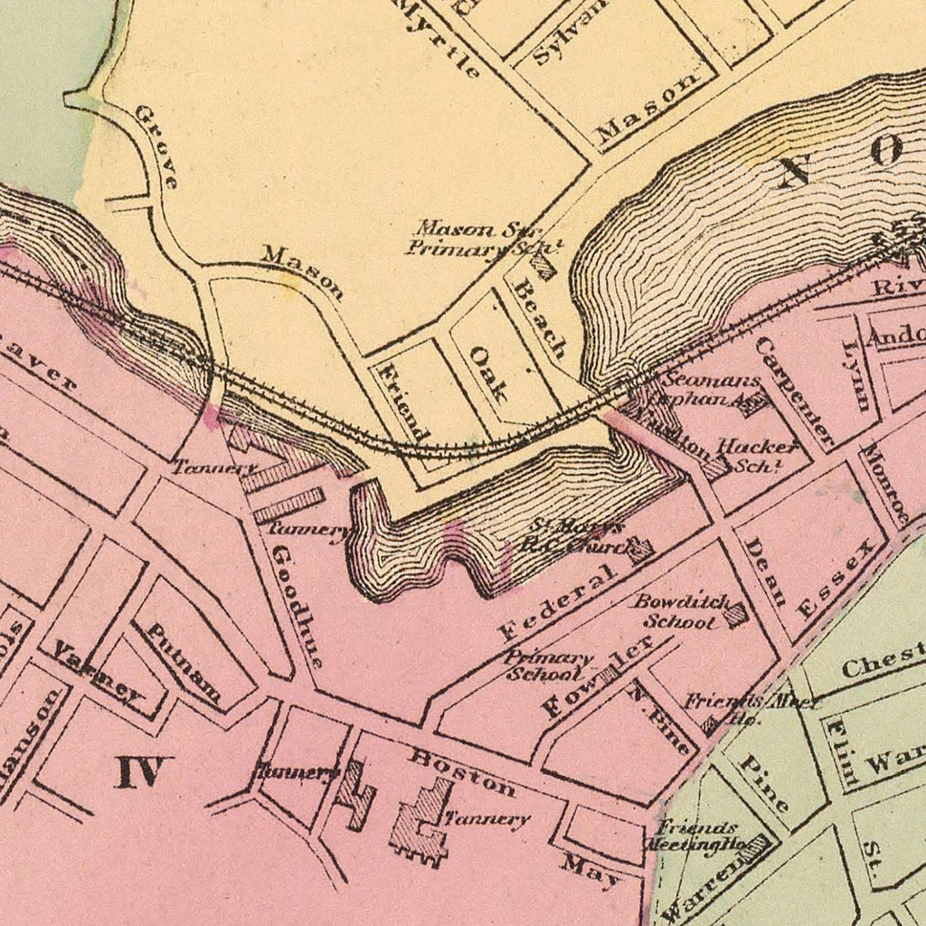 Vintage Map of Salem, Massachusetts 1871