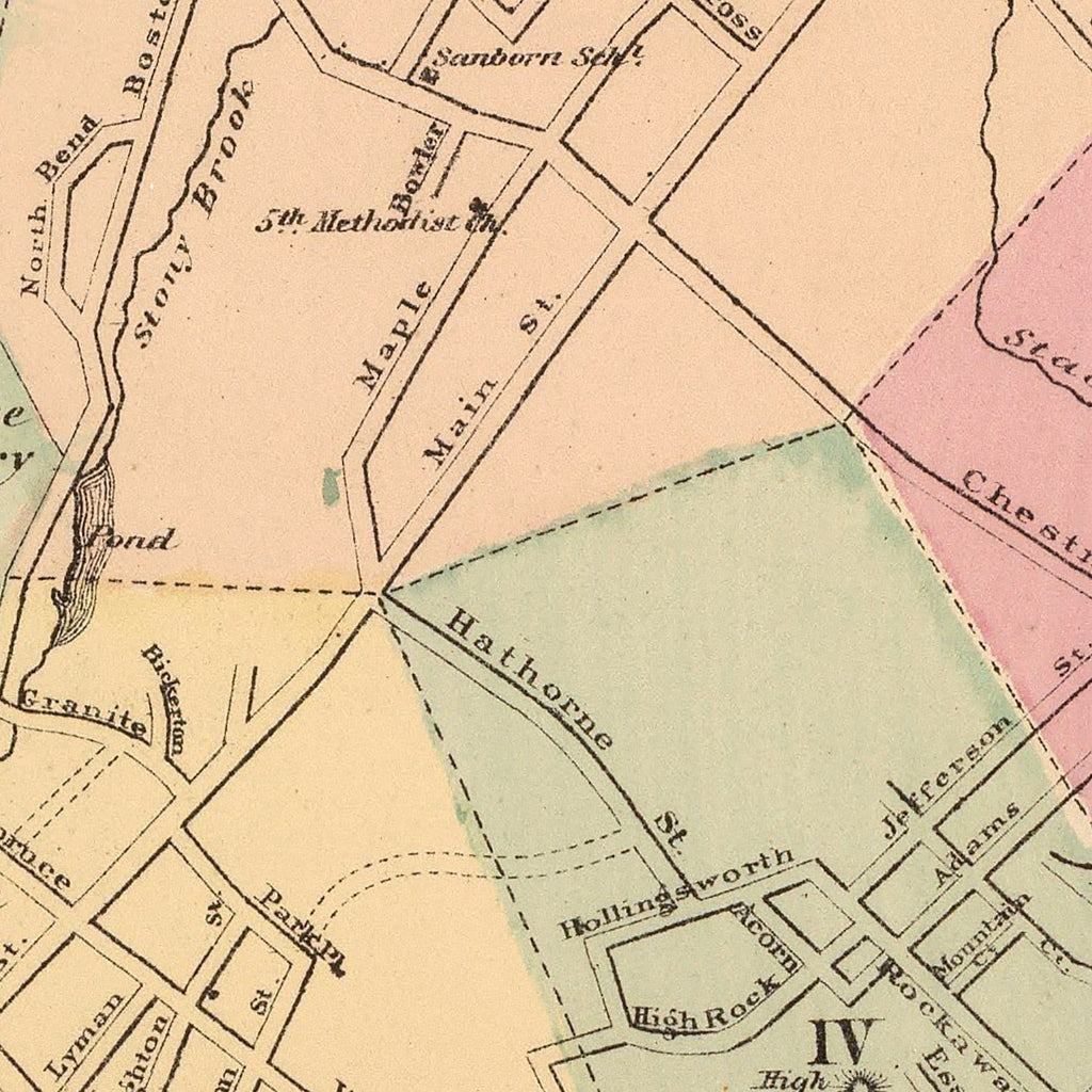 Vintage Map of Lynn, Massachusetts 1871