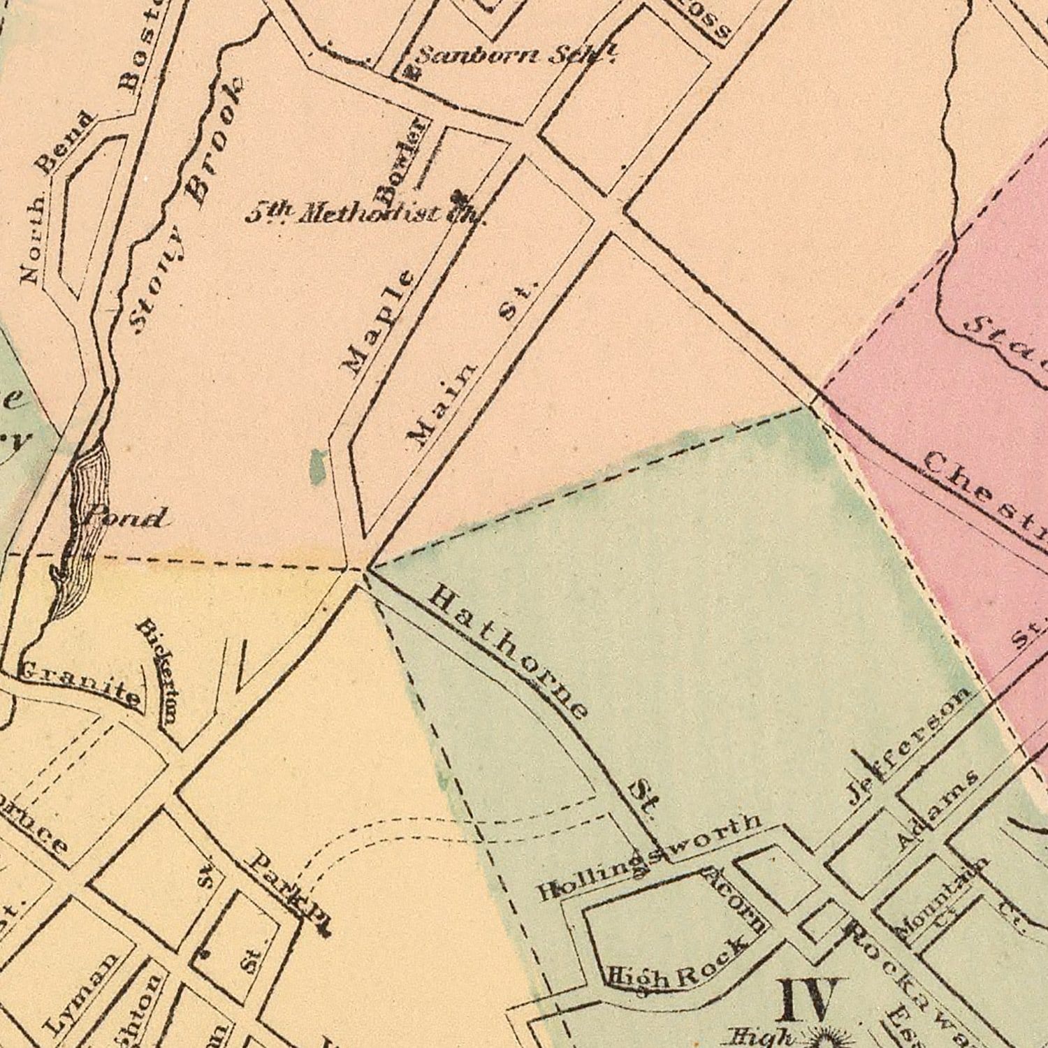 Vintage Map of Lynn, Massachusetts 1871