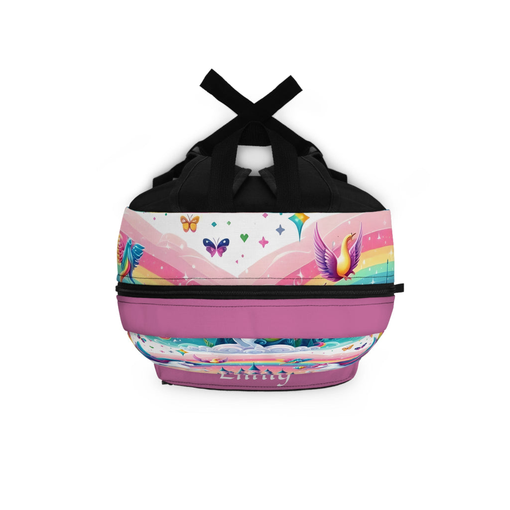 Unicorn Fantasy Castle Customizable Backpack, Preschool Bag, Magical Rainbow Backpack