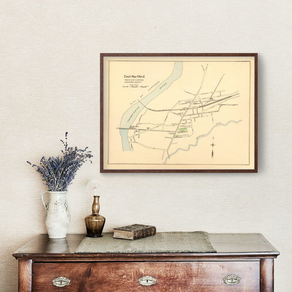 Vintage Map of East Hartford, Connecticut 1893