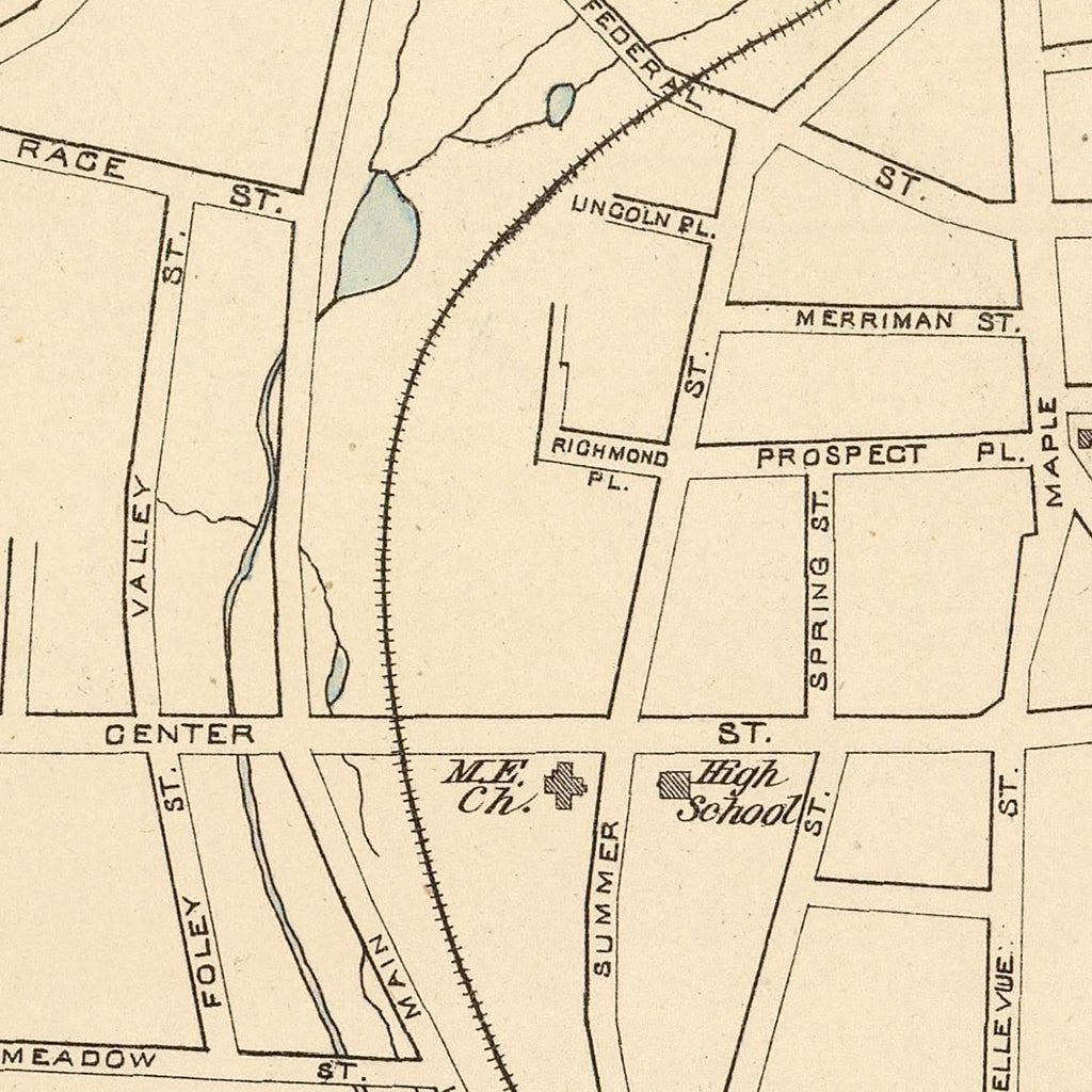 Vintage Map of Bristol, Connecticut 1893