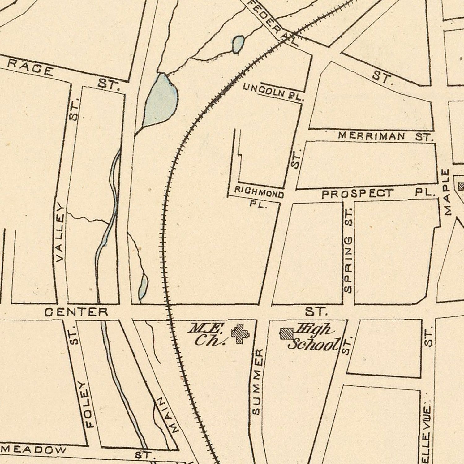 Vintage Map of Bristol, Connecticut 1893
