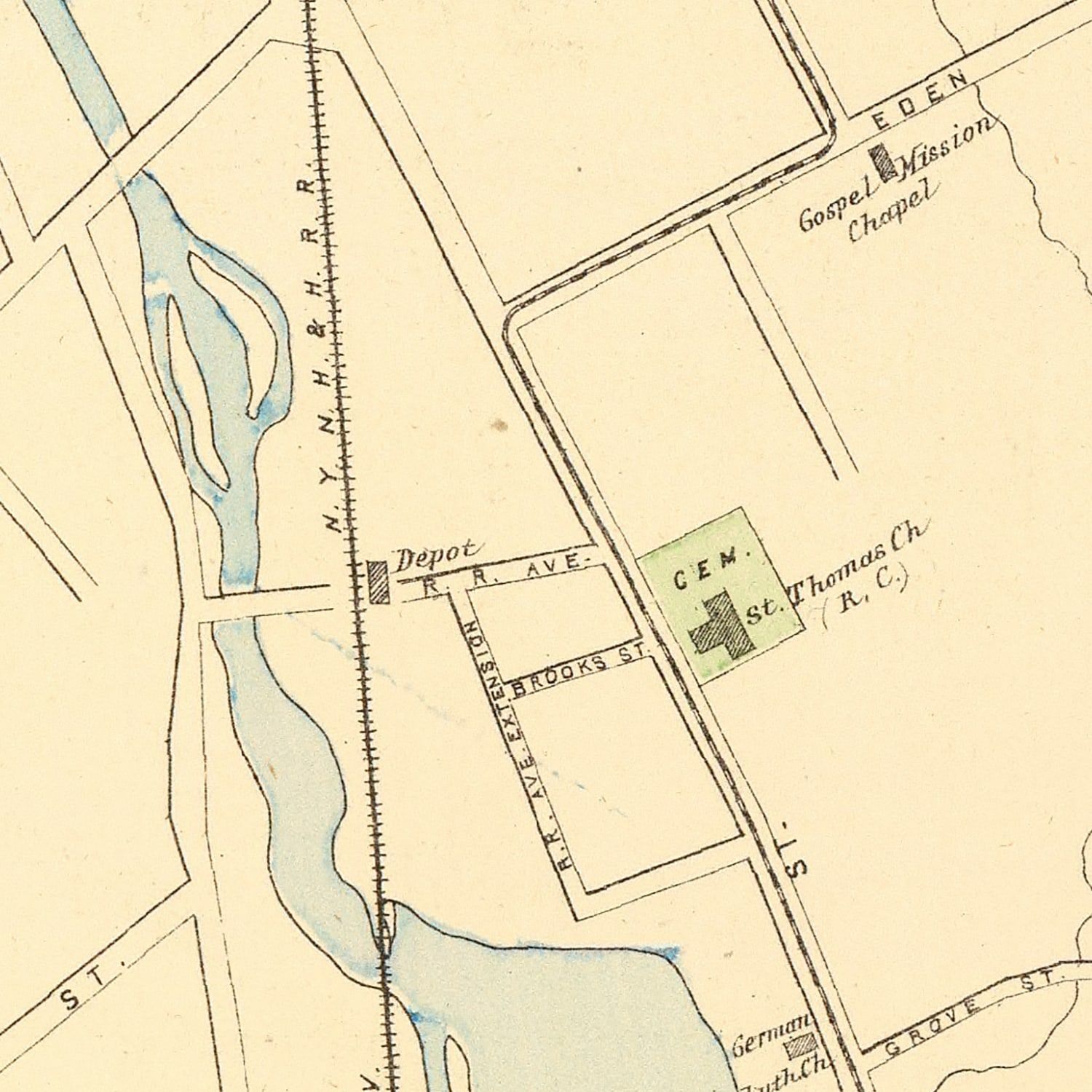 Vintage Map of Southington, Connecticut 1893