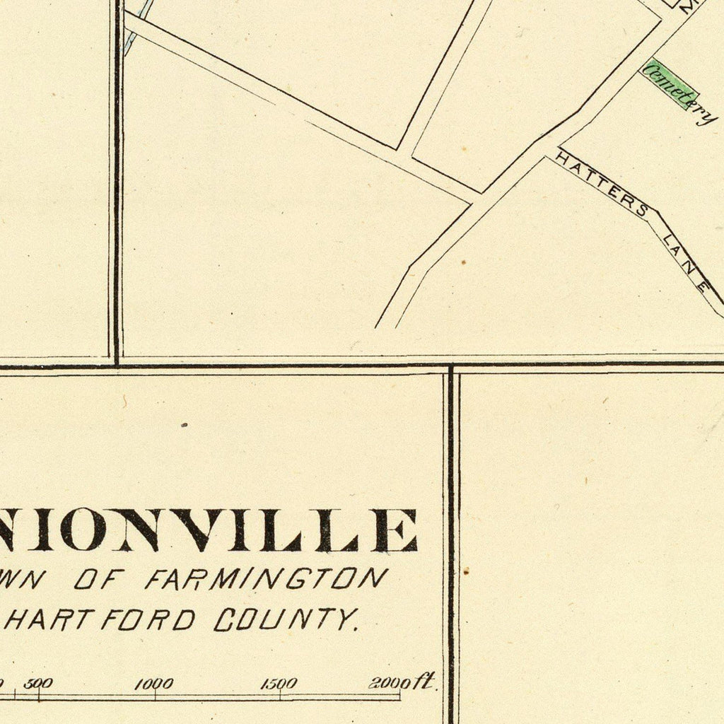 Vintage Map of Wethersfield, Connecticut 1893