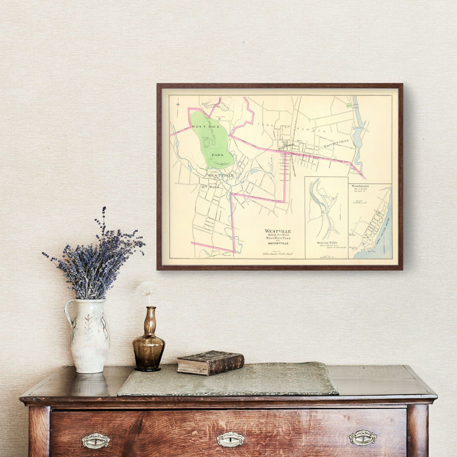 Vintage Map of Westville, Connecticut 1893