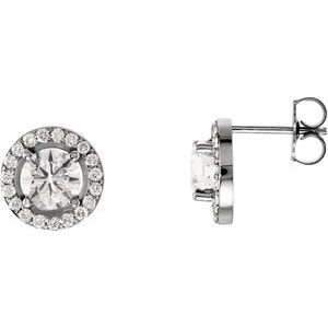 Platinum 1 1/2 CTW Natural Diamond Halo-Style Earrings