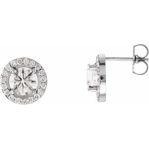 14K White Gold 1 9/10 CTW Natural Diamond Halo-Style Earrings