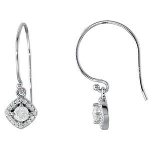 14K White Gold 3/8 CTW Natural Diamond Earrings