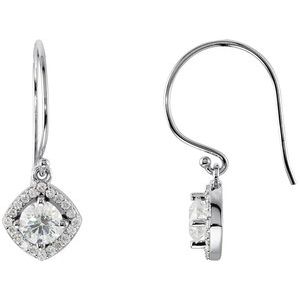 14K White Gold 1 1/6 CTW Natural Diamond Earrings