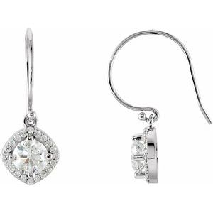 14K White Gold 1 3/4 CTW Natural Diamond Earrings