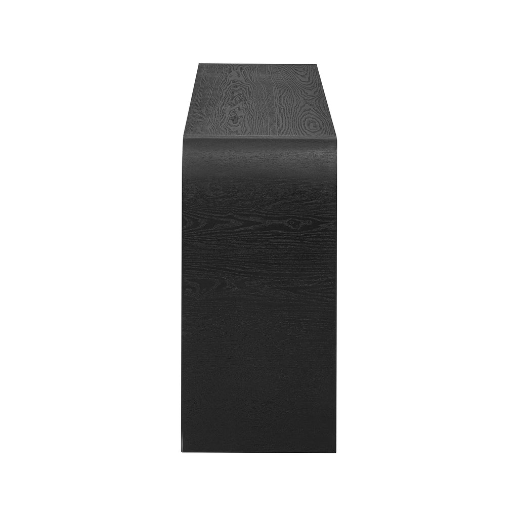 U-Style Four-Door Ash Veneer Storage Cabinet with Curved Legs, Perfectly Suited for Hallways, Entrances, and Living Rooms