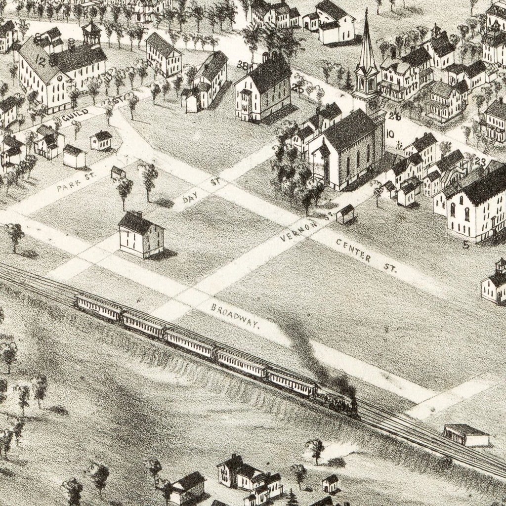 Vintage Map of Norwood, Massachusetts 1882