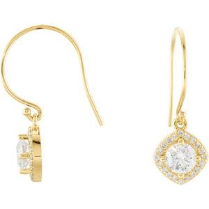 14K Yellow Gold 1 1/6 CTW Natural Diamond Earrings