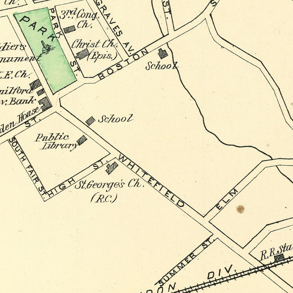 Vintage Map of Guilford, Connecticut 1893