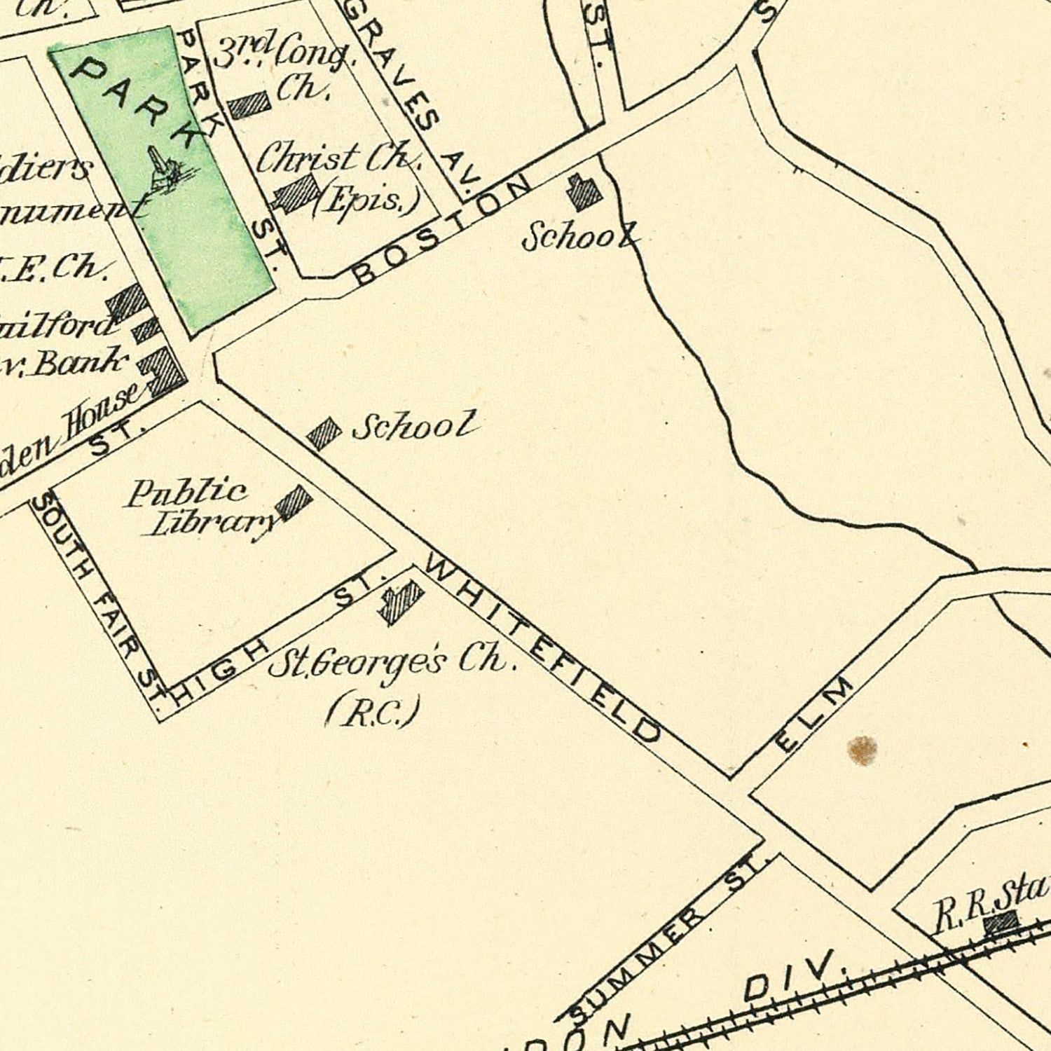 Vintage Map of Guilford, Connecticut 1893