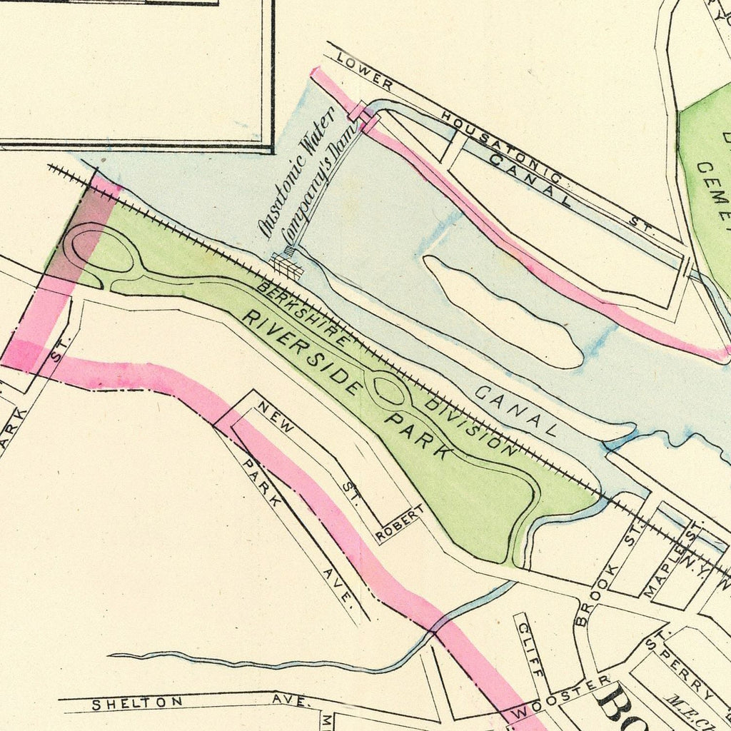 Vintage Map of Derby, Connecticut 1893