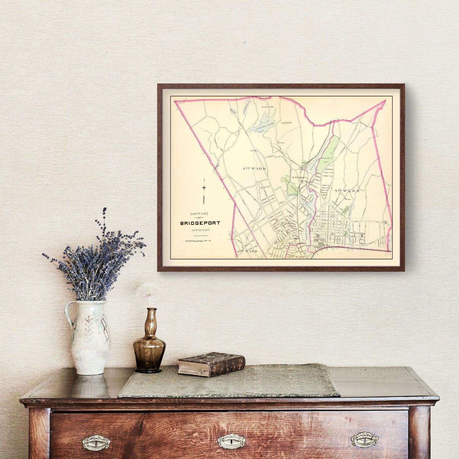 Vintage Map of Bridgeport, Connecticut 1893