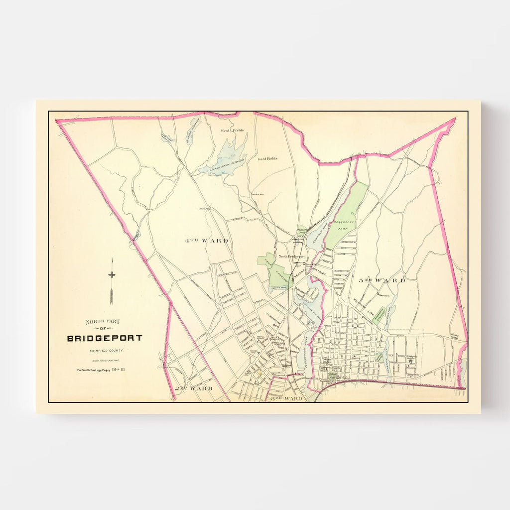 Vintage Map of Bridgeport, Connecticut 1893