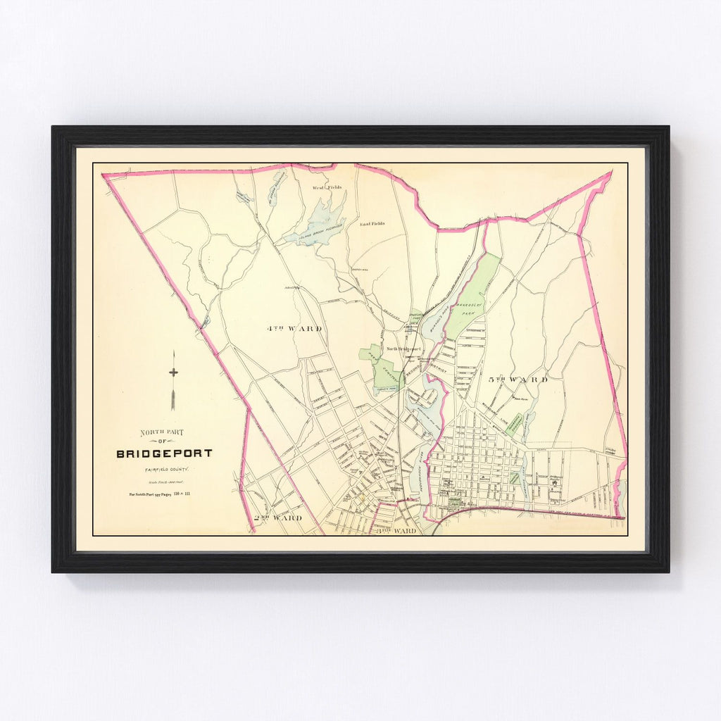 Vintage Map of Bridgeport, Connecticut 1893