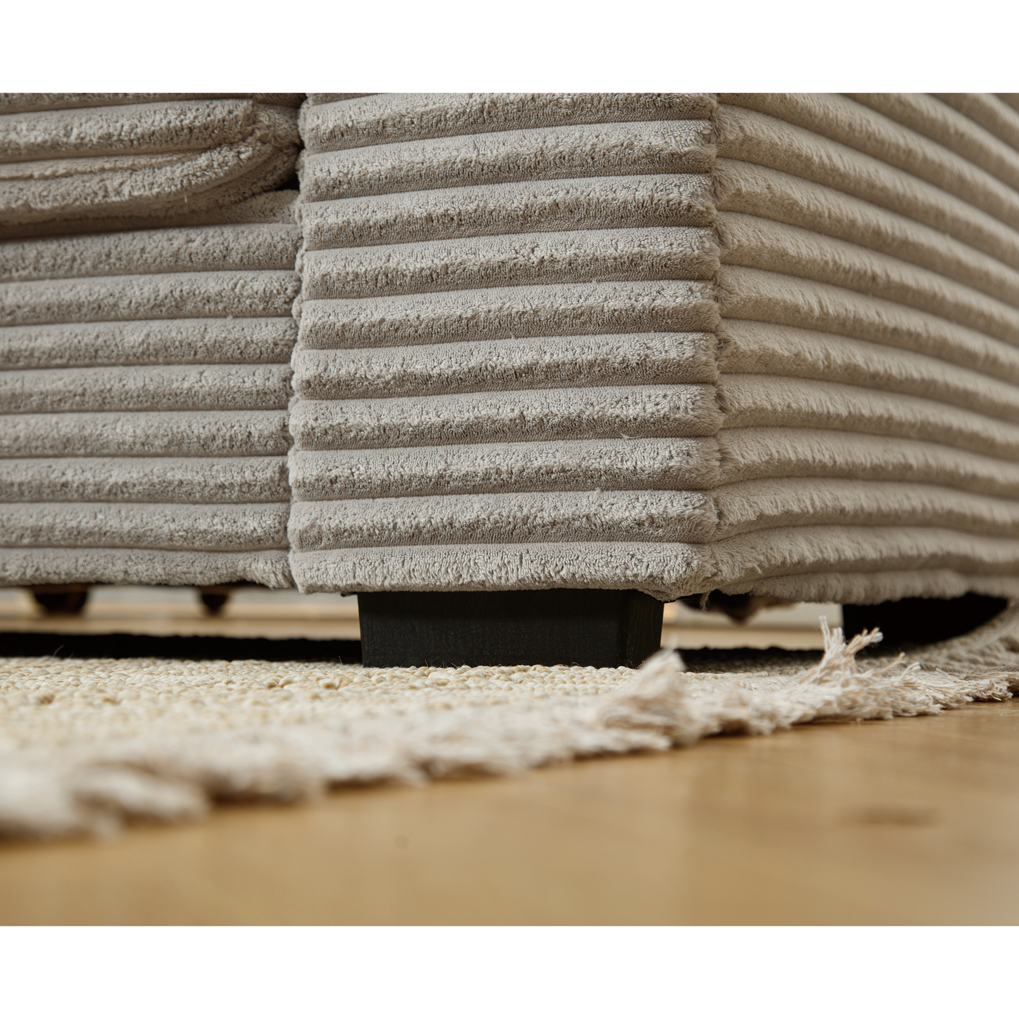 [NEW ARRIVED] [VIDEO PROVIDED] Oversized Two-Piece  Couches,  L Shaped Sofa, Corduroy, Left Chaise Daybed,with Armrests,Eight Throw Pillows,Corner Sofa,Easy To Assemble,  Gray