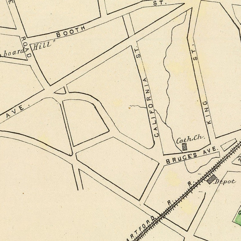 Vintage Map of Stratford, Connecticut 1893