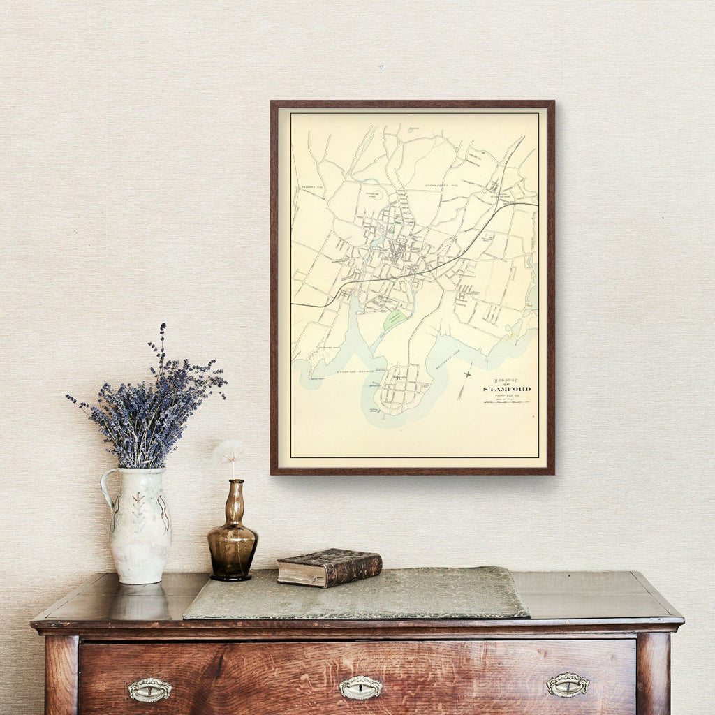 Vintage Map of Stamford, Connecticut 1893